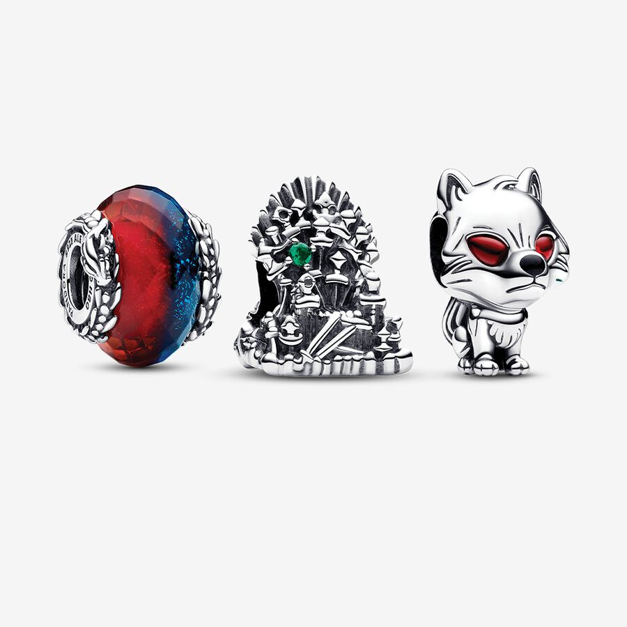 Game of Thrones Ice & Fire, Iron Throne og Ghost Charm Set image number 0